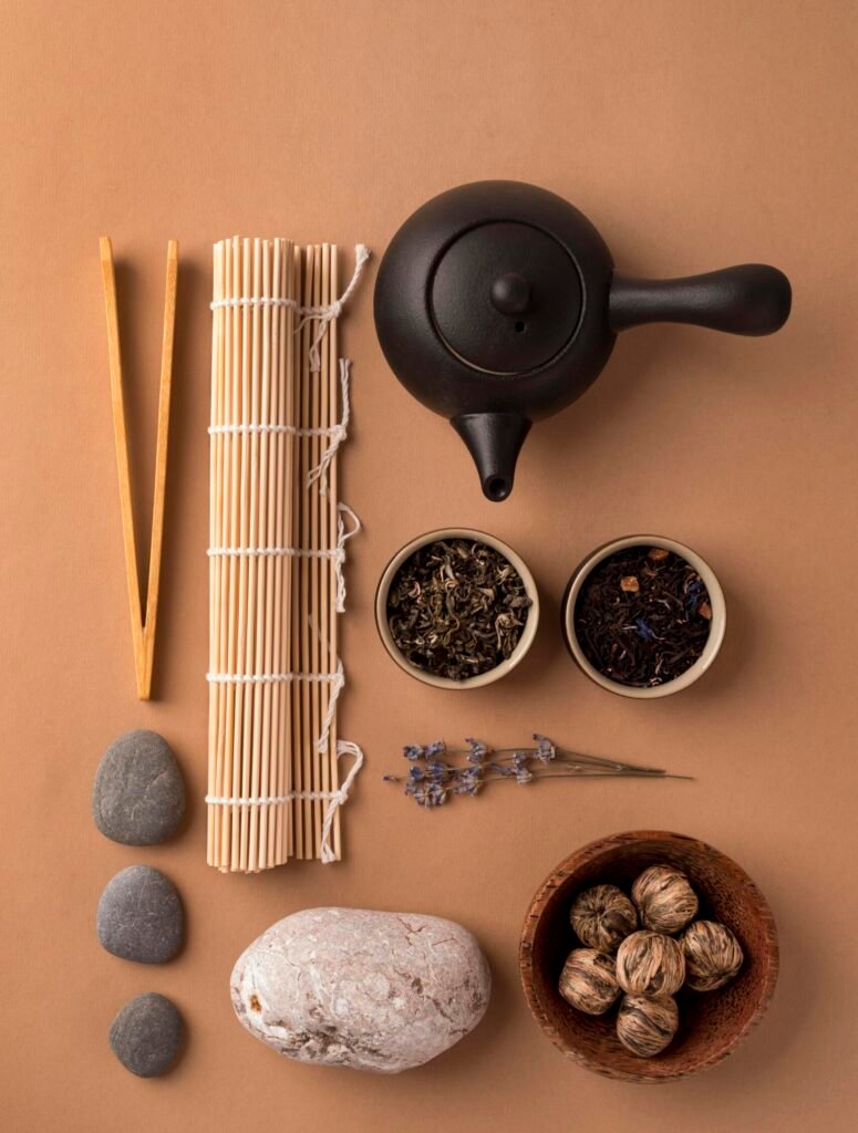 Materiais de tratamento feng shui da medicina chinesa.